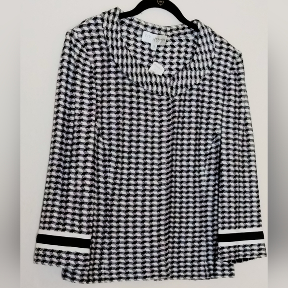 St John Evening Jackets & Blazers - St John Evening Jacket, Black/White Size 12